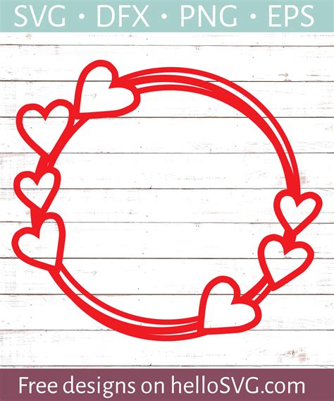 Download Free Valentines Day Wedding Love Heart Circle Monogram Frames SVG cut
files for Cricut Explore Silhouette Cameo Brother Scan N Cut Canvas Cameo